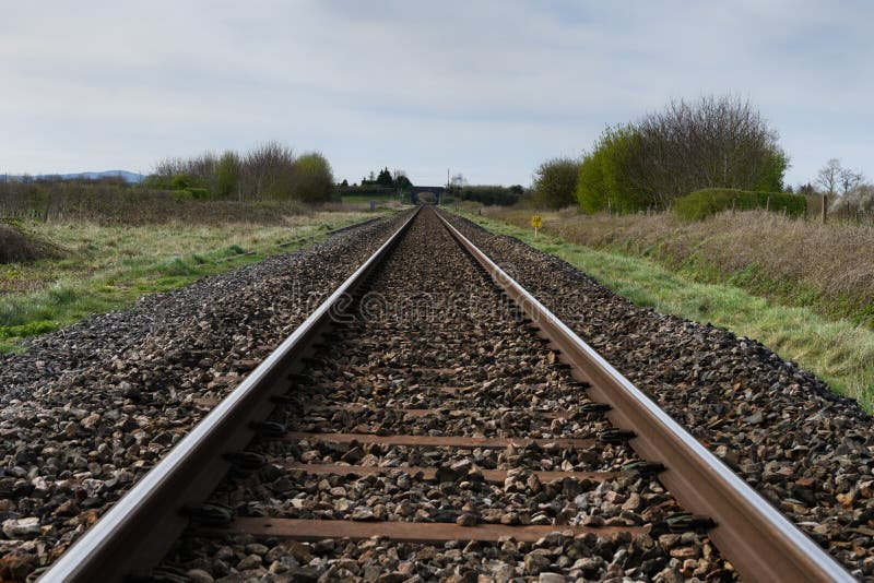 Railroad Tracks in Rural England Stock Photo Image of outdoors