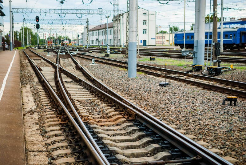 Railroad tracks and trains have many paths and intersections