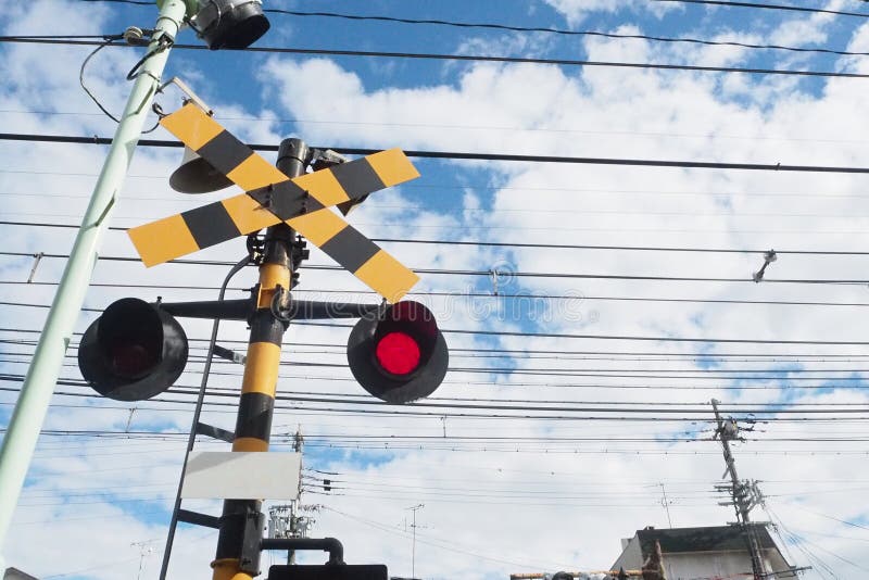 Railway alarm - Railroad barrier - Grade Crossing Signals royalty free stock images Railway alarm - Railroad barrier - Grade Crossing Signals royalty free stock images