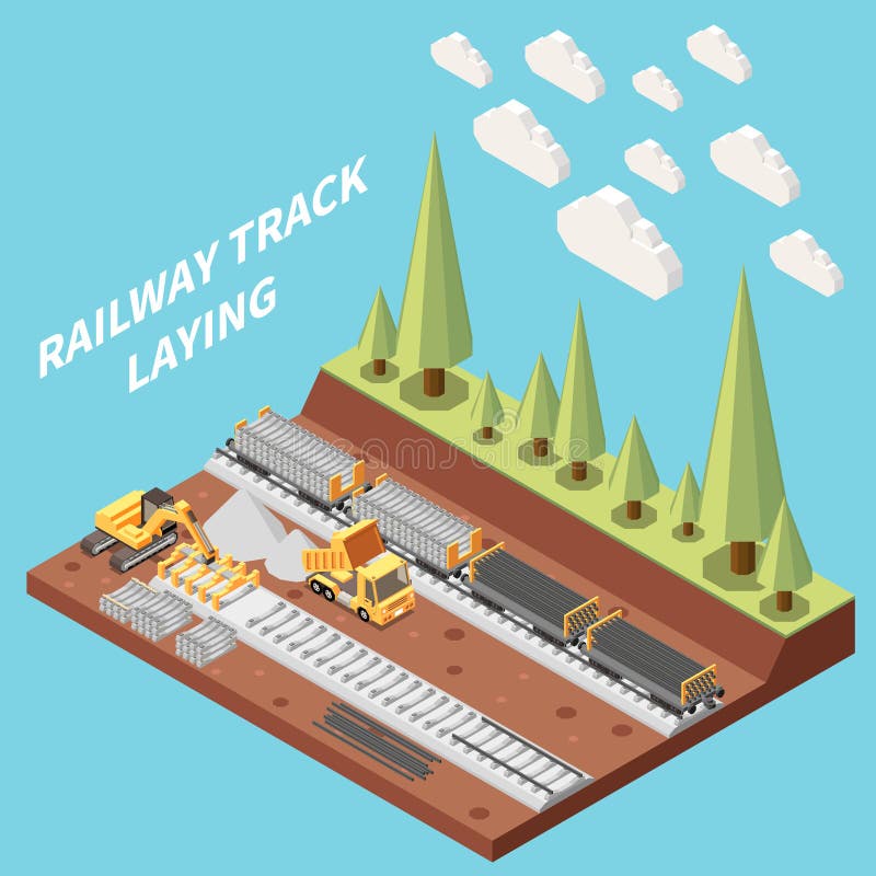Railway Building Composition stock illustration