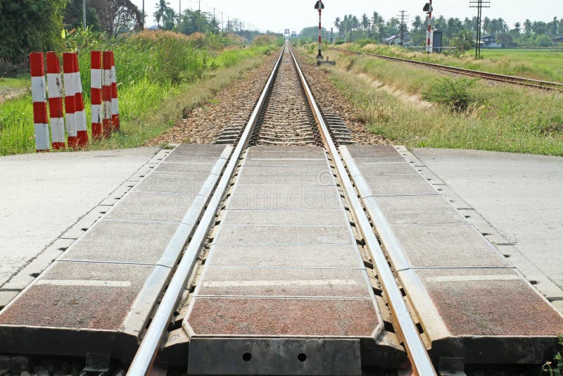 Railway crossing on road stock photo. Image of outdoor 23570786