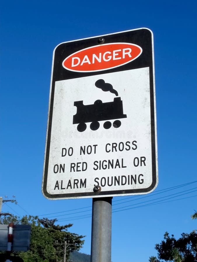 Railway Danger Sign stock image. Image of railroad, railway 29518717