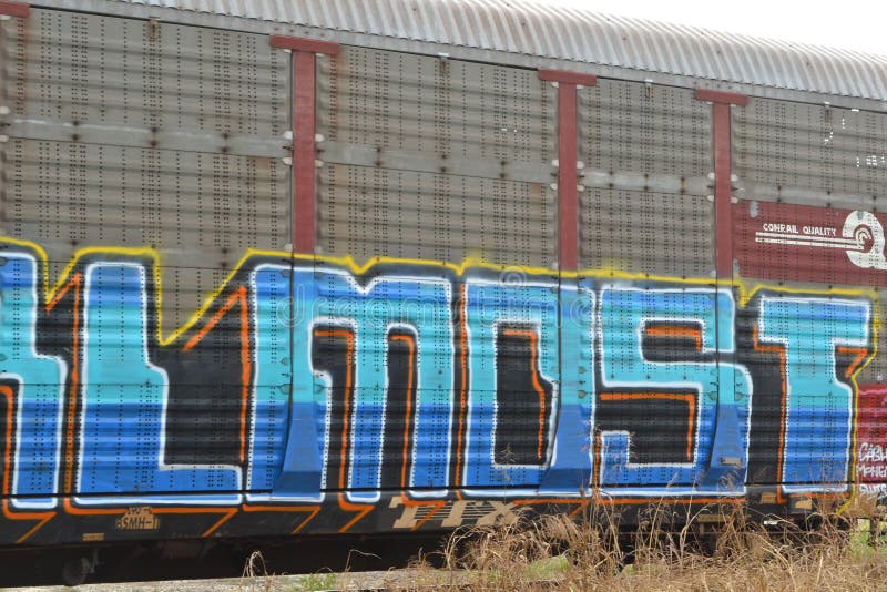 Railway Freight Car Graffiti Editorial Stock Photo Image of boxcar
