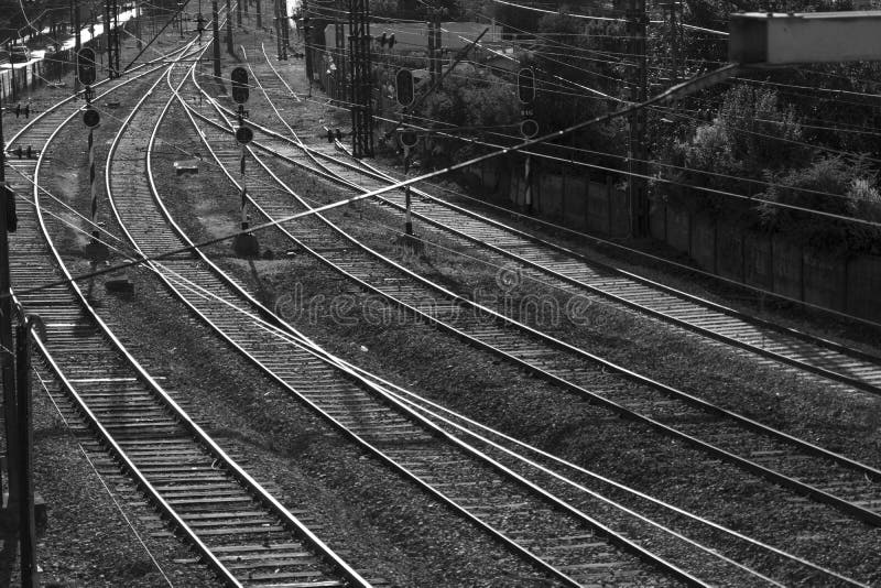 Railway lines stock photo. Image of light, rail, branching 91932772