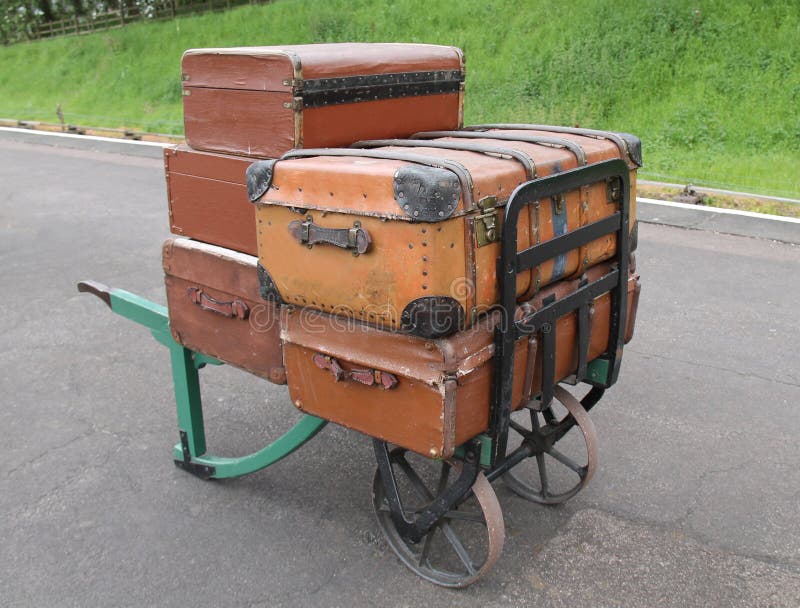Railway Luggage Trolley. stock photo. Image of vintage 86767092