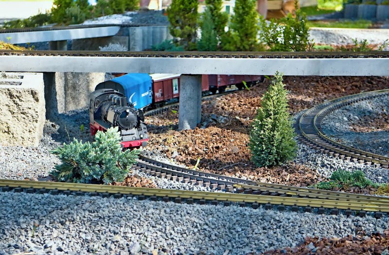 Railway model at the MiniSlovakia Park in Liptovsky Jan.