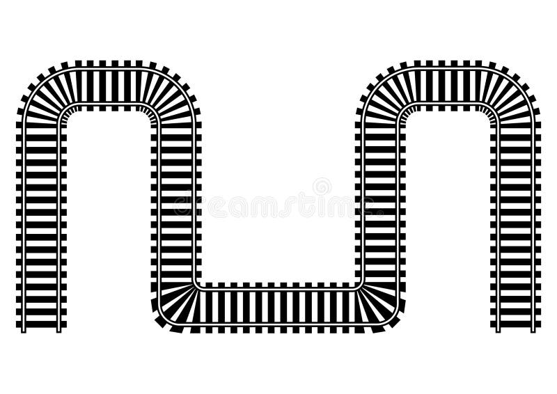 Railway railroad track illustration royalty free illustration