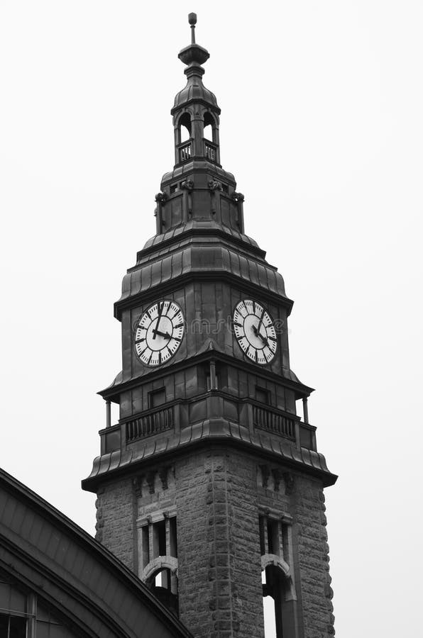 Railway Station Clock Tower Stock Image Image of building, balcony