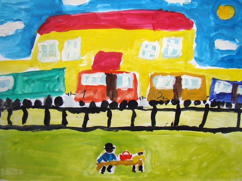 Colored page Railway station painted by ANAS