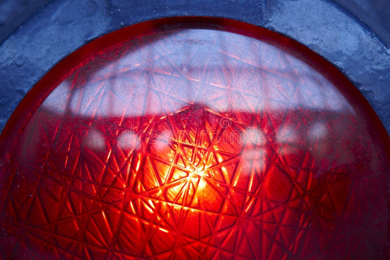 Railway station traffic red light detail alarm royalty free stock photo