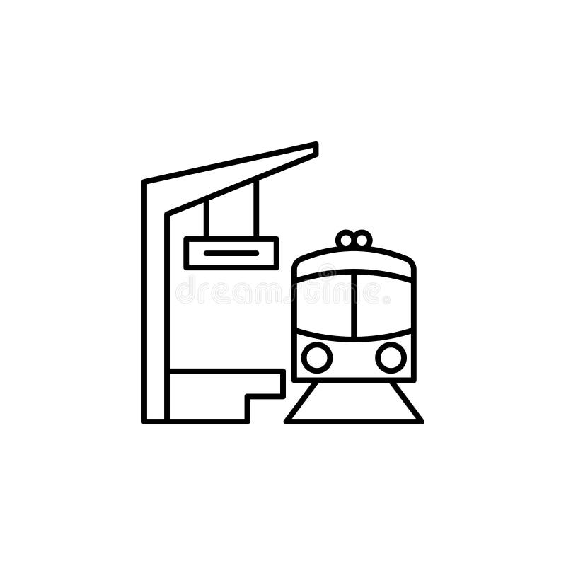 Railway Station, Train Icon. Simple Line, Outline Vector Elements of