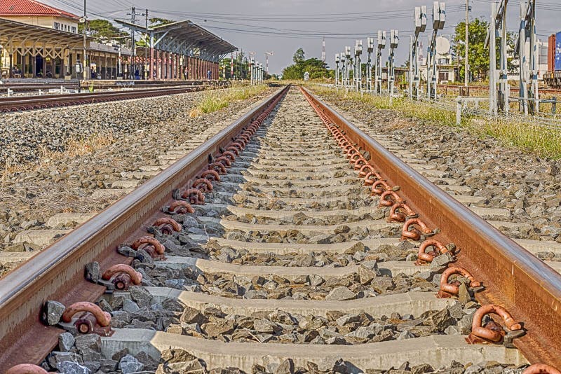 Railway stone stock image. Image of land, steel, track 84428555