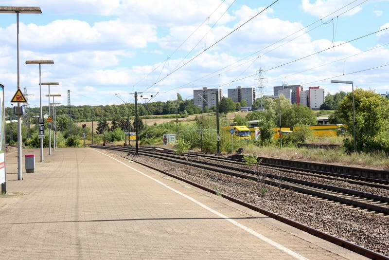 Railway track and station single and multiple tracks Railroad Waiting for the train