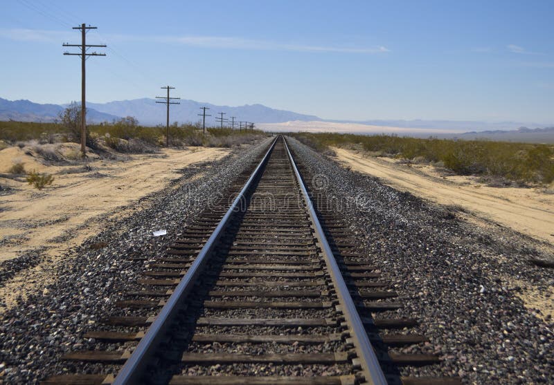 Railway tracks in the desert