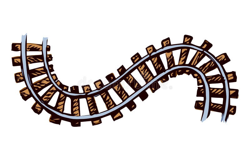 Railway. Vector drawing stock vector. Illustration of doodle - 80959060