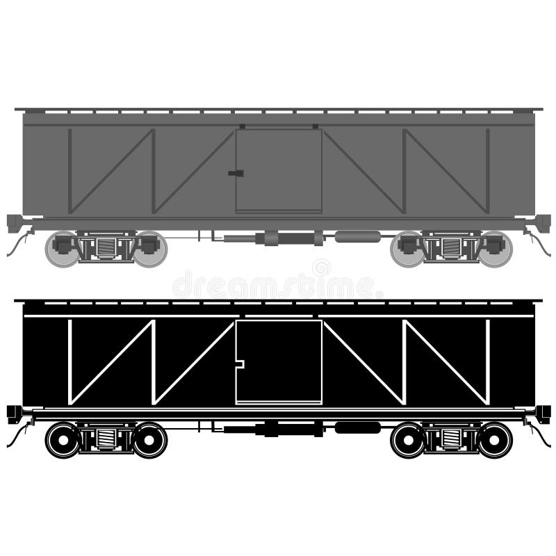 Railway wagon stock vector. Illustration of white, wagon 44267483