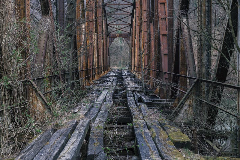 Railway утюга моста старый стоковая фотография