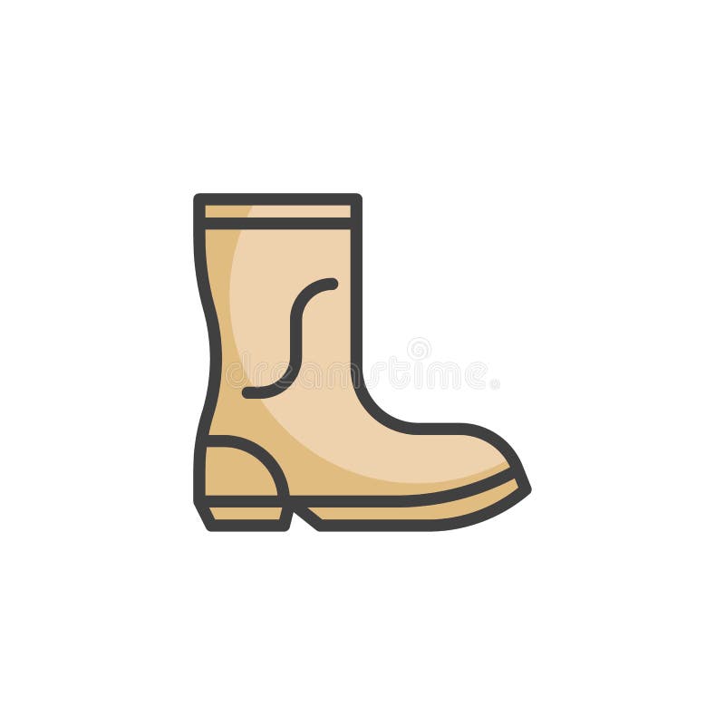 Rain Boot Filled Outline Icon Stock Vector - Illustration of boot ...