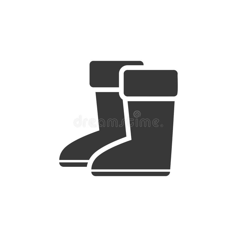 Rain Boots. Isolated Icon on Black and White Background. Winter ...