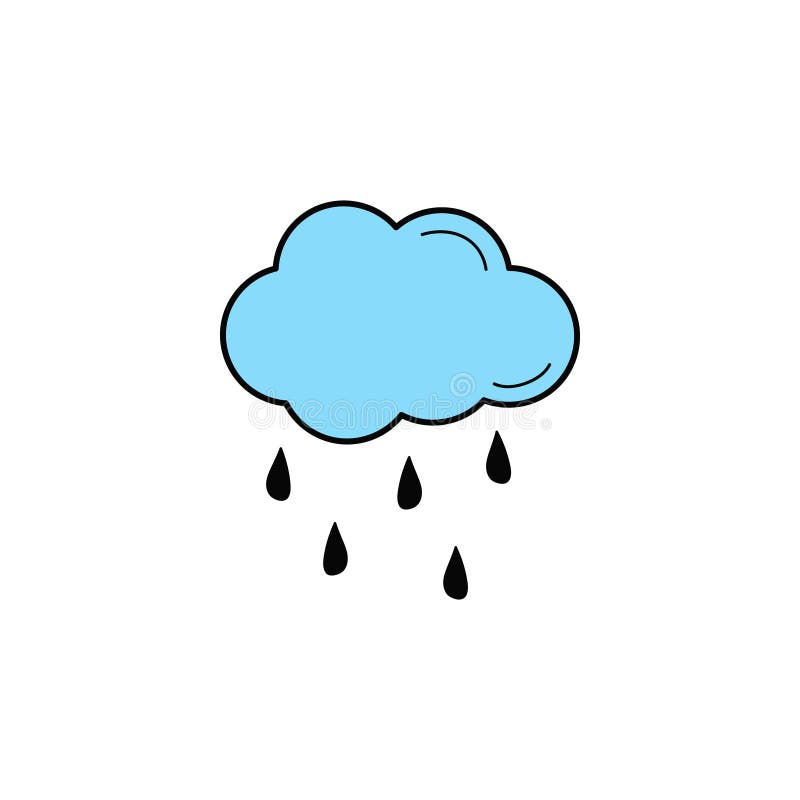 Rain Cloud Vector Illustration Icon Symbol Stock Illustration ...