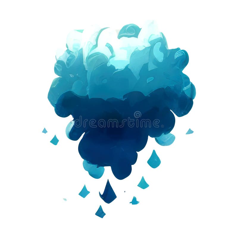 Rain Cloud Watercolor, Cartoon Illustration Stock Image - Illustration ...