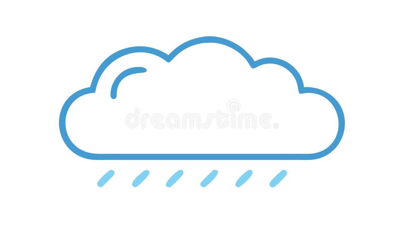 Rain cloud weather outline icon , vector design Generative AI stock illustration