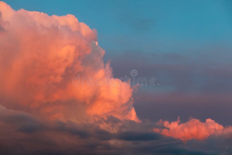 Rain Clouds, Beautiful, Powerful in the Rainy Summer Sky Stock Image