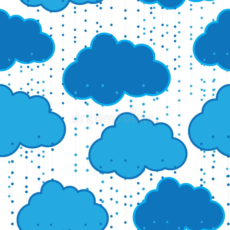 Rain clouds vector seamless background abstract