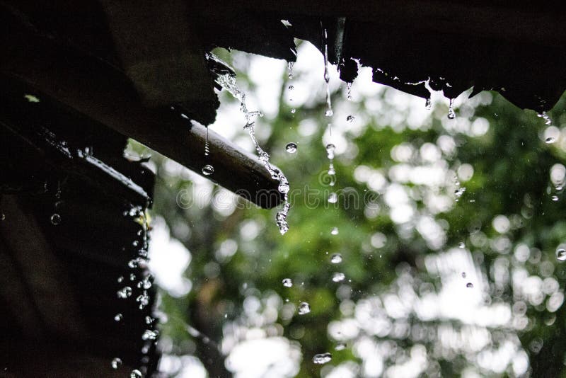 Rain Drop and Rain on an Old House 2 Stock Image Image of nature