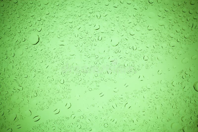 Rain Droplets on Green Glass Background, Water Drops on Green Glass Stock Image - Image of flow ...