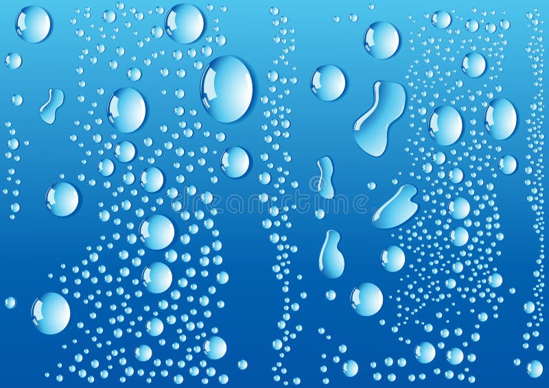 Many Water Drops on Blue Background with Place for Text Stock Vector ...