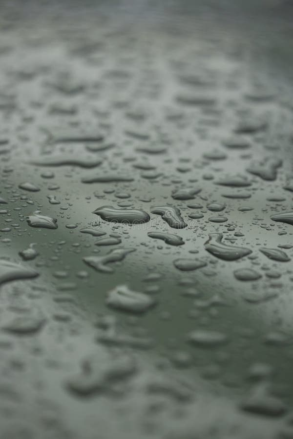 Rain Drops on Car with Glass Coating Protection Stock Photo Image of