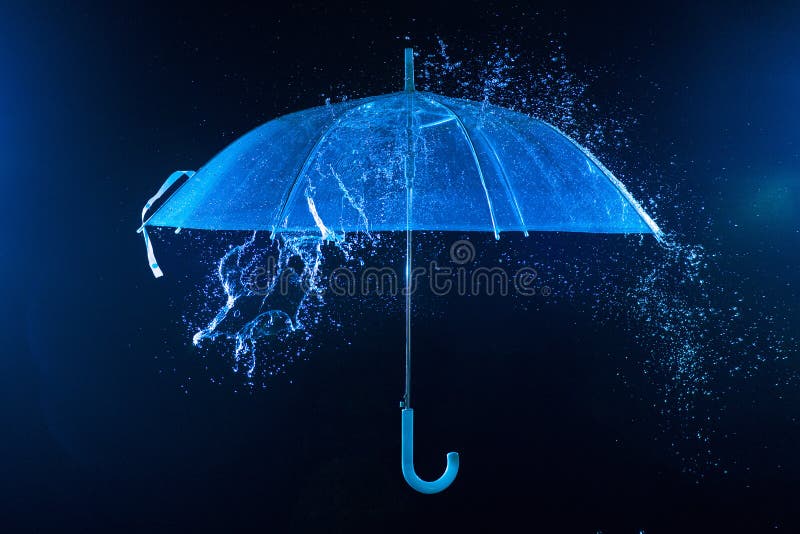 Rain Falling On Umbrella