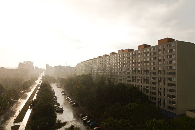 Rain on the estate stock photo. Image of financial, dramatic 58012260