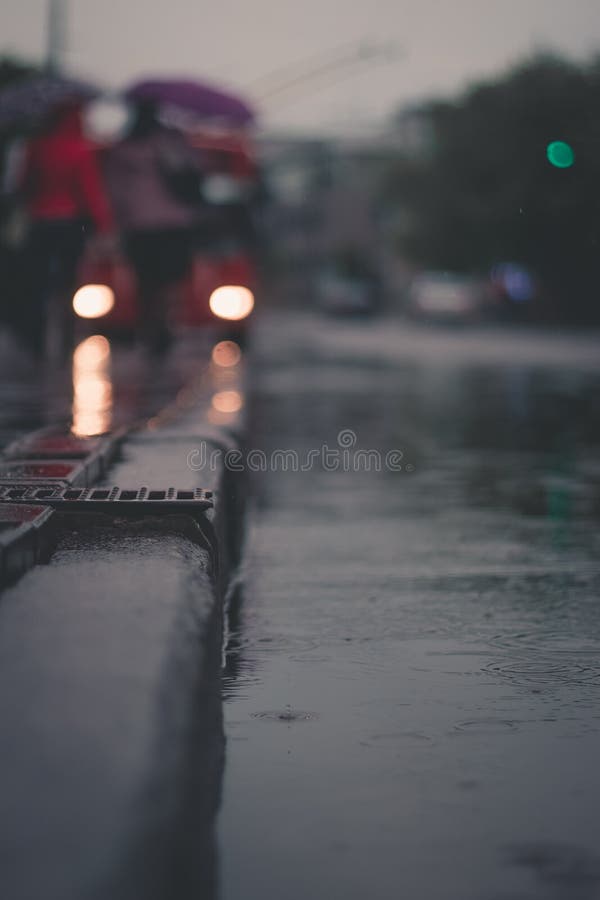 Rain on the street, bokeh, lights royalty free stock photo Rain on the street, bokeh, lights royalty free stock photo