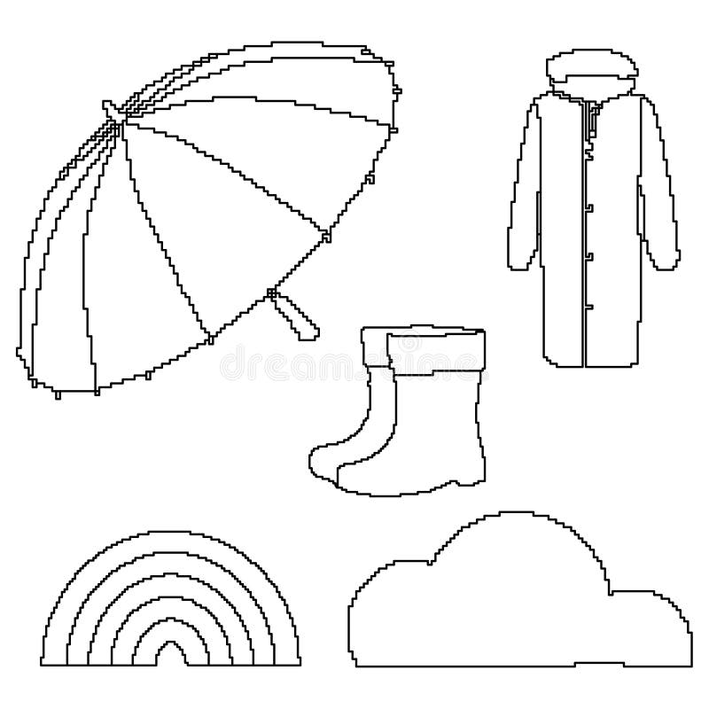 Raincoat Outline Stock Illustrations – 889 Raincoat Outline Stock ...