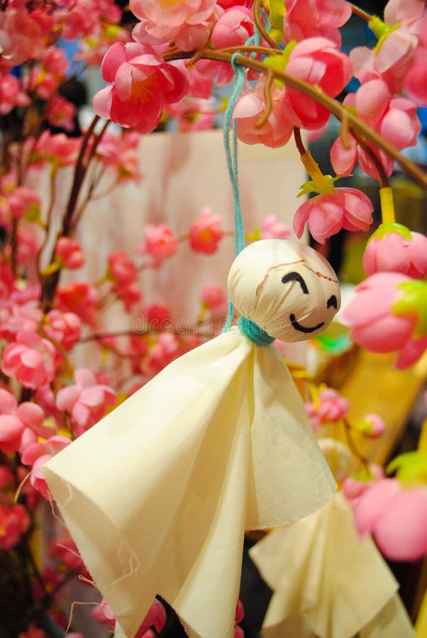 Japanese Paper Doll Against Rain Stock Vector Illustration of winter