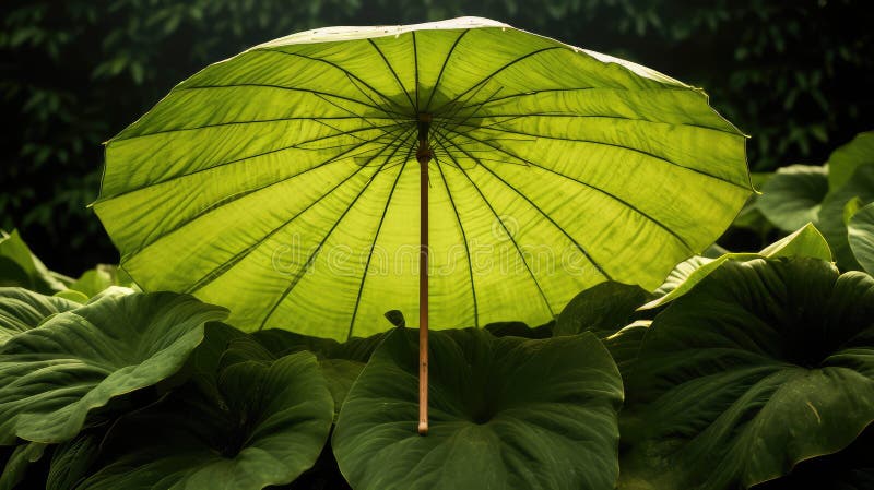 Rain plantain leaf royalty free illustration