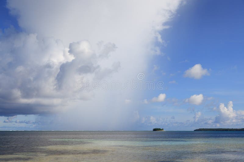 Rain shower tropical ocean stock image. Image of meteorology 16968347