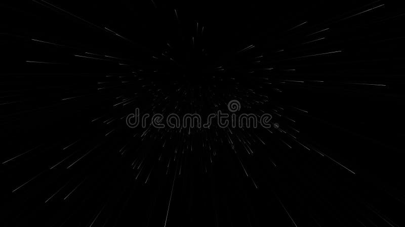 Rain or star trail comet in white color in dark or black background. royalty free illustration