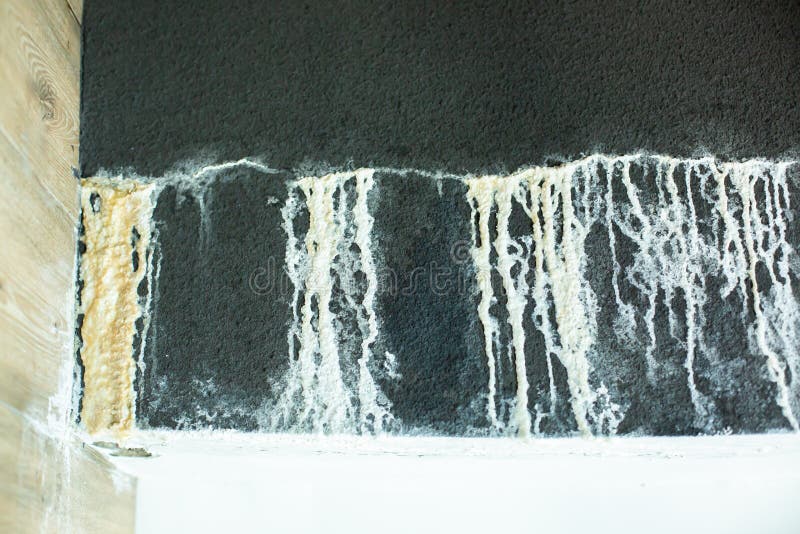 Rain water leak in wall stock image. Image of leaking 224936449