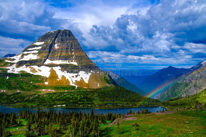 0000268_Rainbnow after the storm at Bear Hat Mountain, Glacier National Park - Montana_2403