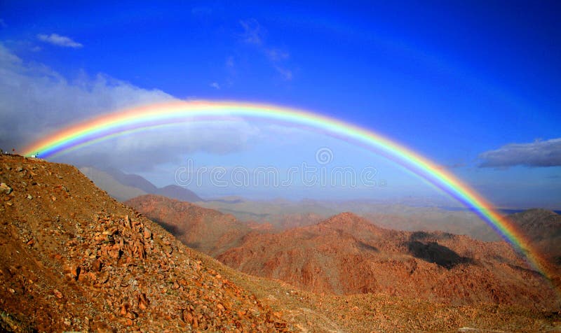 Rainbow over the rumorosa mountains, baja california, mexico. Rainbow over the rumorosa mountains, baja california, mexico.