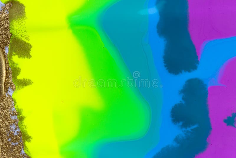Rainbow Abstract Liquid Ink Gradient Pattern. Fluorescent Liquid Bright ...