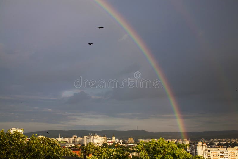 Rainbow, amazing view after rain. Amazing view scene stock images, royalty-free photos and pictures