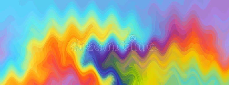 Rainbow background. Fantasy multicolored zigzag pattern. Long banner. royalty free illustration