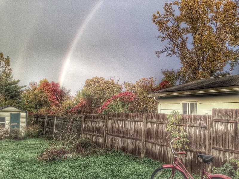 Rainbow stock photo. Image of rainbow, color, backyard 49283550