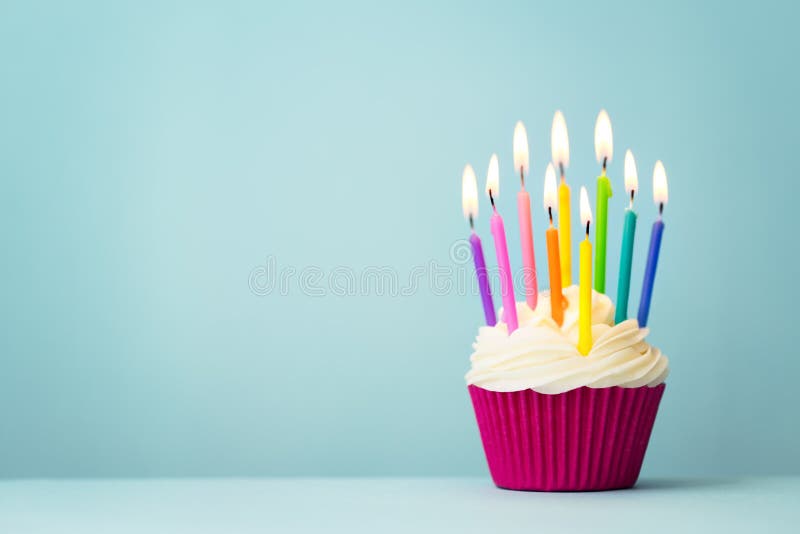Rainbow birthday cupcake royalty free stock images Rainbow birthday cupcake royalty free stock images