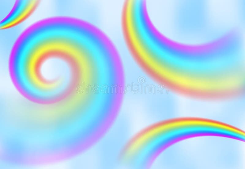 Rainbow in the blue sky among the light clouds stock illustration