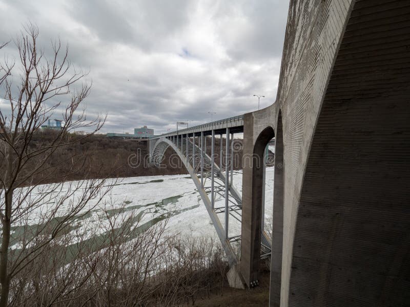 Rainbow Bridge Border Crossing Viewed from the Side Stock Photo Image